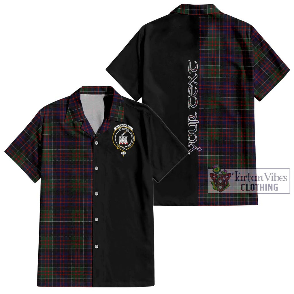 MacDonald (McDonald) of Clanranald Tartan Short Sleeve Button Shirt with Family Crest and Half Of Me Style Kid - Tartanvibesclothing Shop