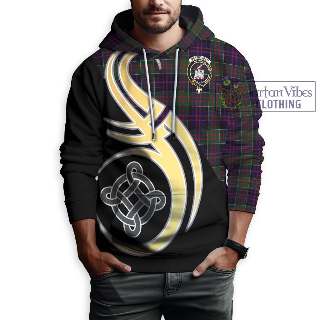 MacDonald (McDonald) of Clanranald Tartan Hoodie with Family Crest and Celtic Symbol Style Zip Hoodie - Tartan Vibes Clothing