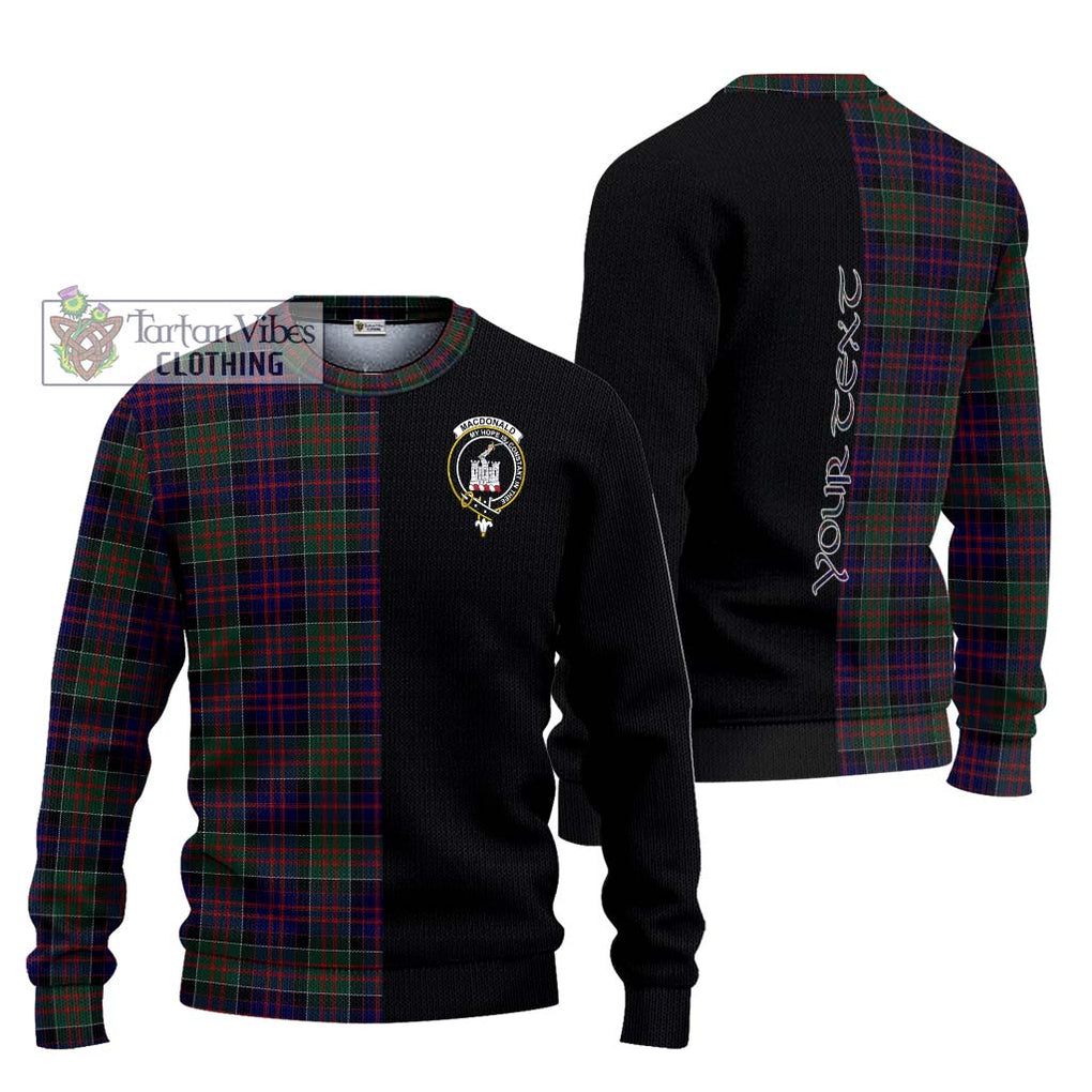 MacDonald (McDonald) of Clanranald Tartan Knitted Sweater with Family Crest and Half Of Me Style Unisex - Tartanvibesclothing Shop