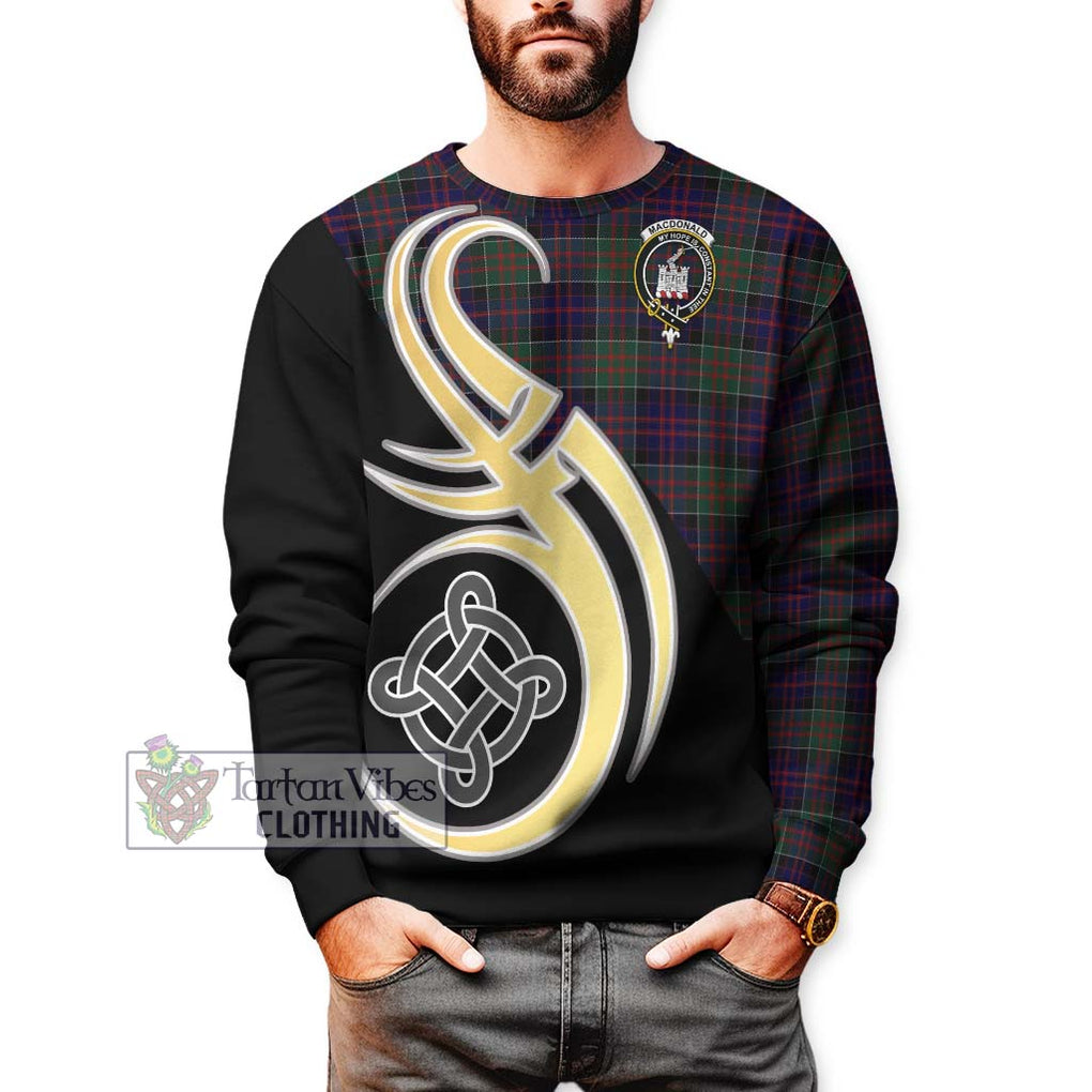 MacDonald (McDonald) of Clanranald Tartan Sweatshirt with Family Crest and Celtic Symbol Style Unisex - Tartan Vibes Clothing