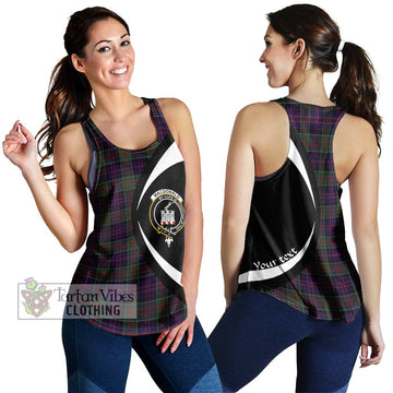 MacDonald (McDonald) of Clanranald Tartan Women's Racerback Tanks with Family Crest Circle Style