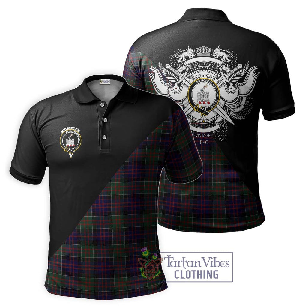 MacDonald (McDonald) of Clanranald Tartan Polo Shirt with Family Crest and Military Logo Style Kid - Tartanvibesclothing Shop