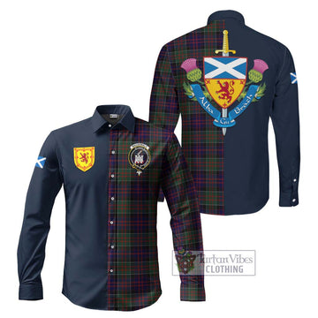 MacDonald (McDonald) of Clanranald Tartan Long Sleeve Button Shirt Alba with Scottish Lion Royal Arm Half Style