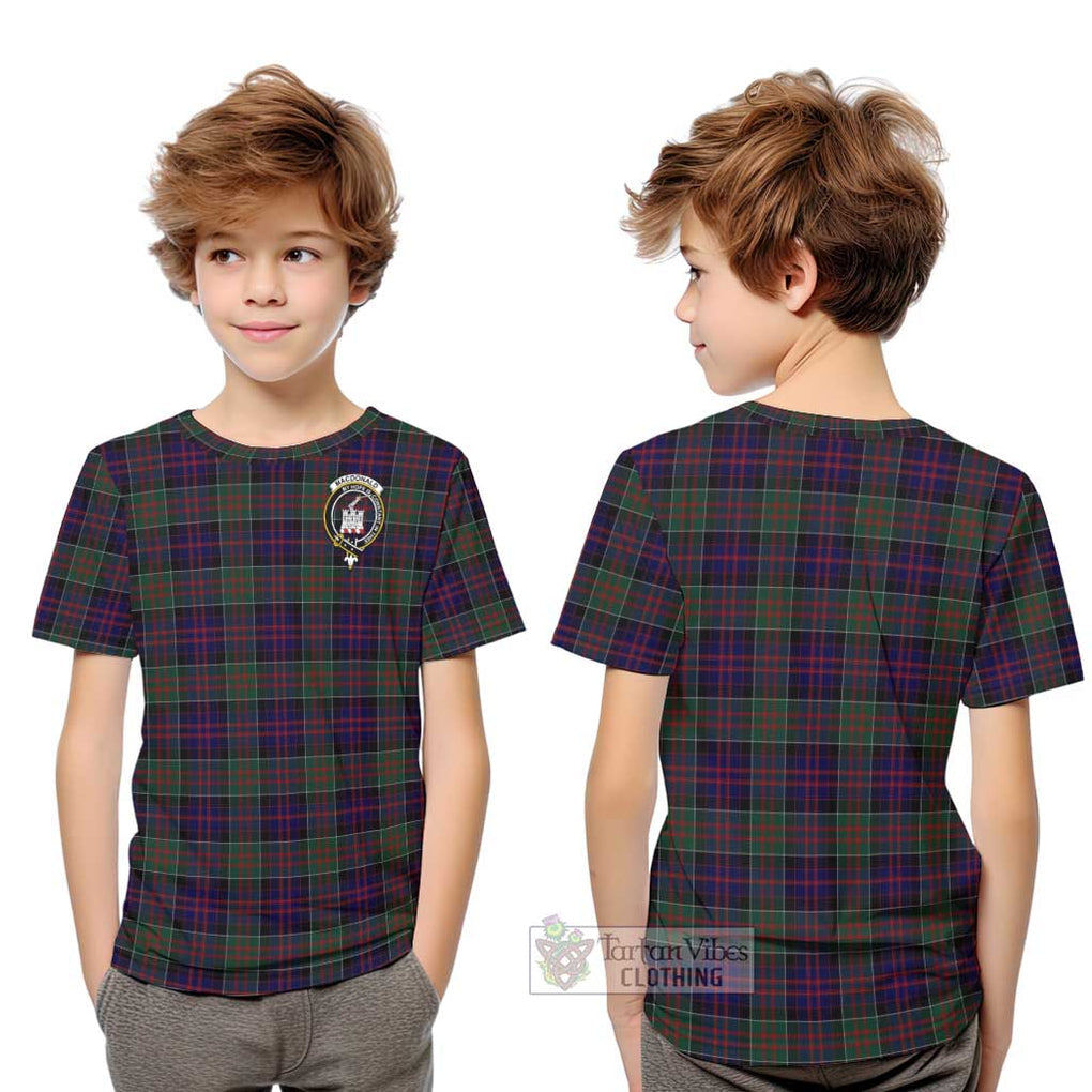 MacDonald (McDonald) of Clanranald Tartan Kid T-Shirt with Family Crest Youth XL Size14 - Tartanvibesclothing Shop