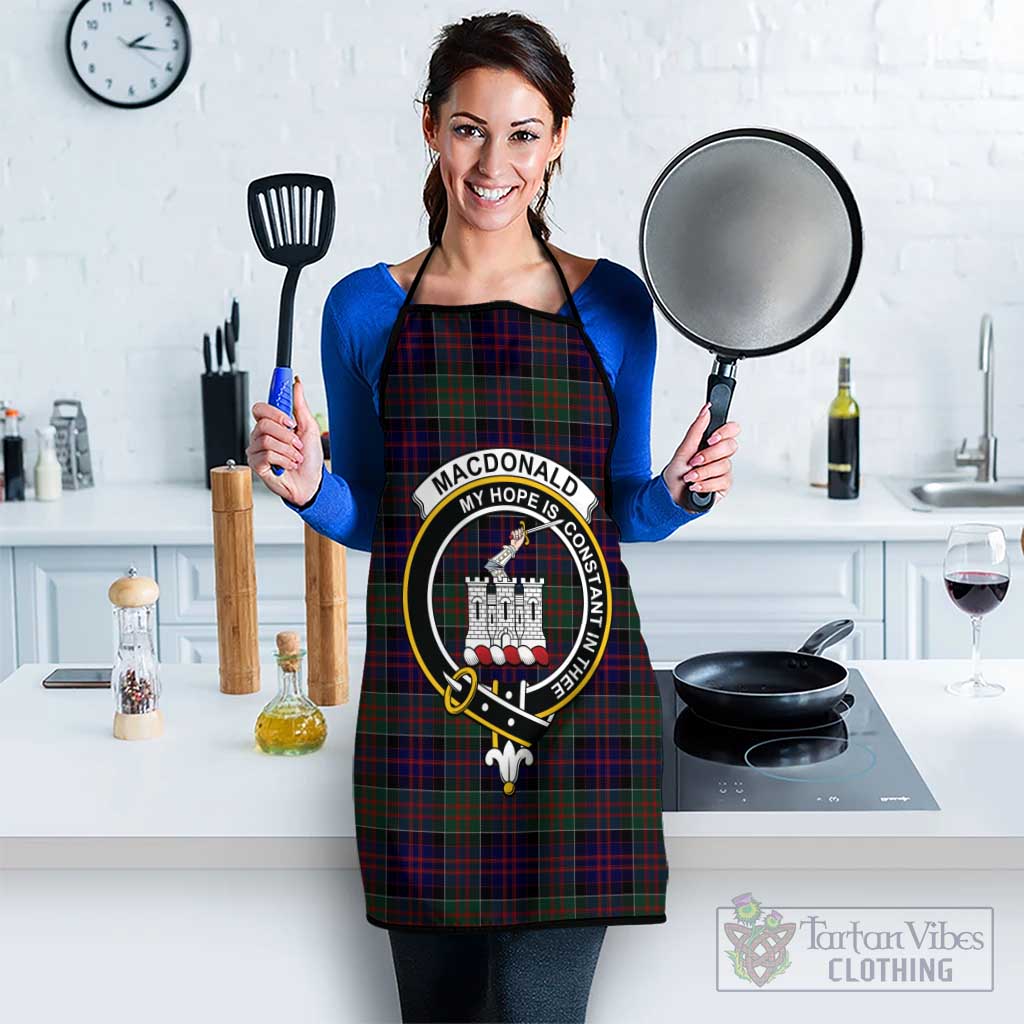 MacDonald (McDonald) of Clanranald Tartan Apron with Family Crest Black S 38x47 cm - Tartan Vibes Clothing