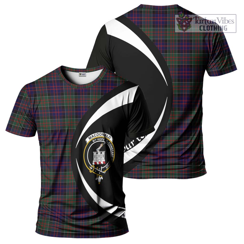 Tartan Vibes Clothing MacDonald of Clan Ranald Tartan T-Shirt with Family Crest Circle Style