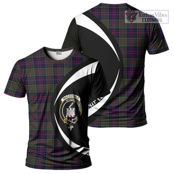 MacDonald (McDonald) of Clanranald Tartan T-Shirt with Family Crest Circle Style