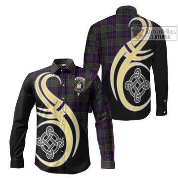 MacDonald (McDonald) of Clanranald Tartan Long Sleeve Button Shirt with Family Crest and Celtic Symbol Style