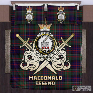 MacDonald (McDonald) of Clanranald Tartan Bedding Set with Clan Crest and the Golden Sword of Courageous Legacy