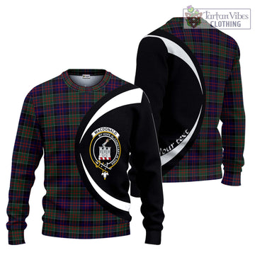 MacDonald (McDonald) of Clanranald Tartan Ugly Sweater with Family Crest Circle Style