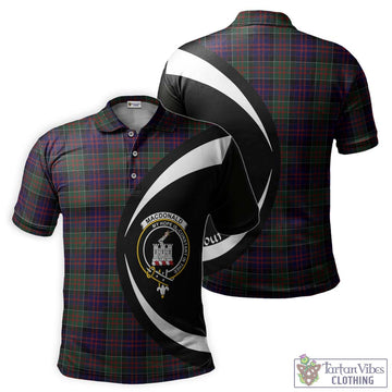 MacDonald (McDonald) of Clanranald Tartan Men's Polo Shirt with Family Crest Circle Style