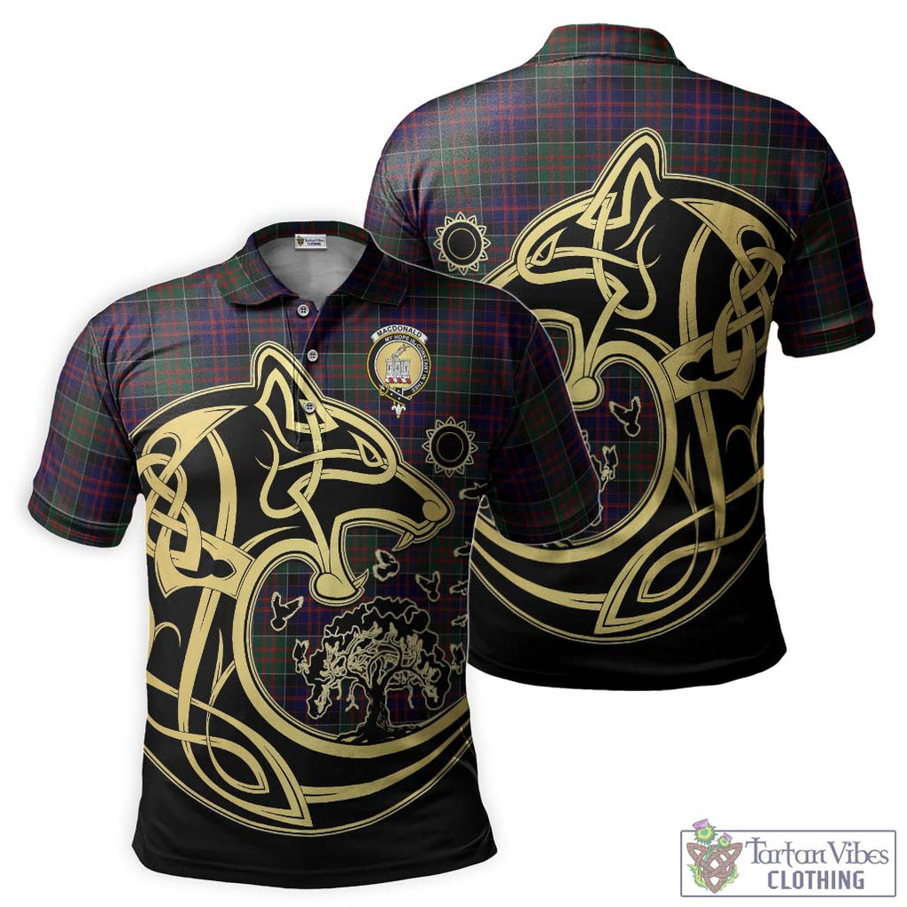 MacDonald (McDonald) of Clanranald Tartan Polo Shirt with Family Crest Celtic Wolf Style Kid - Tartanvibesclothing Shop