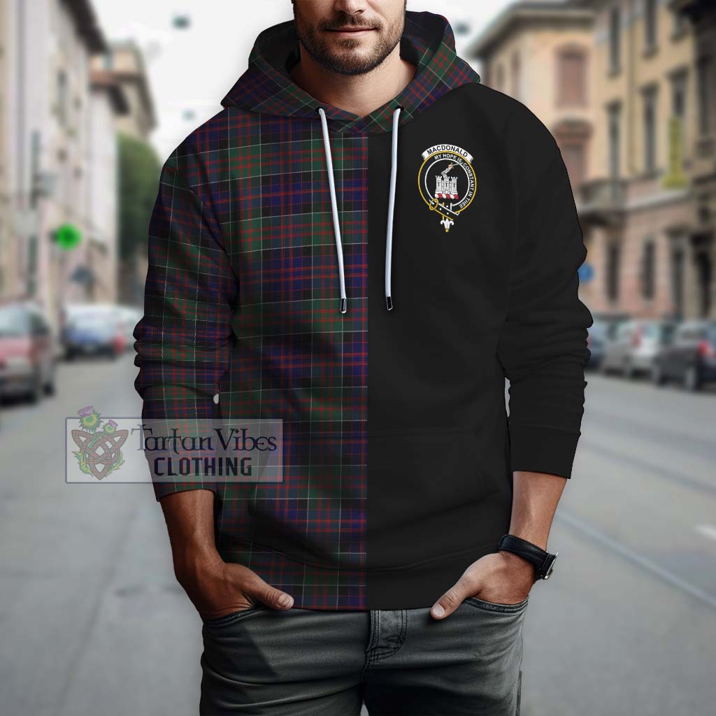 Tartan Vibes Clothing MacDonald of Clan Ranald Tartan Hoodie with Family Crest and Half Of Me Style