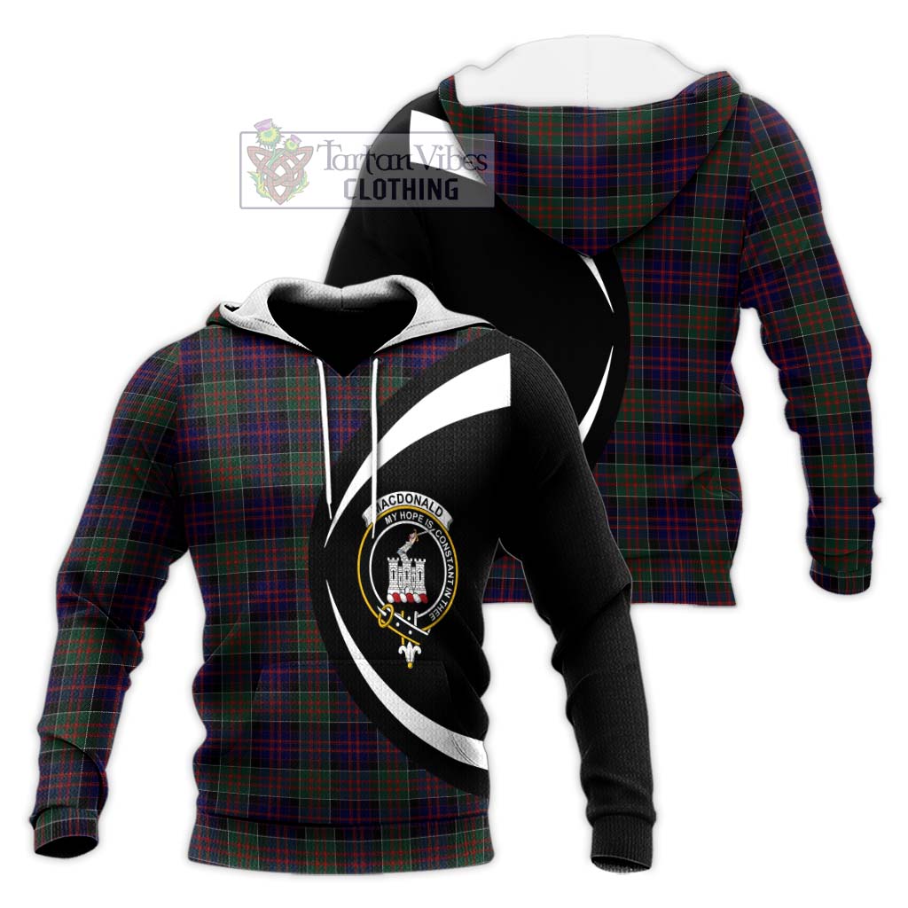 MacDonald (McDonald) of Clanranald Tartan Knitted Hoodie with Family Crest Circle Style Unisex Knitted Pullover Hoodie - Tartan Vibes Clothing