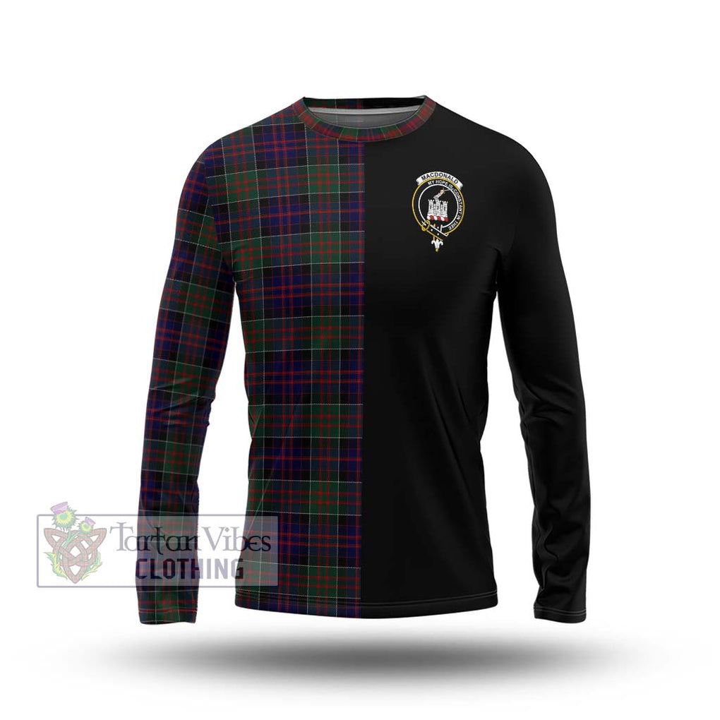 MacDonald (McDonald) of Clanranald Tartan Long Sleeve T-Shirt with Family Crest and Half Of Me Style Unisex - Tartanvibesclothing Shop