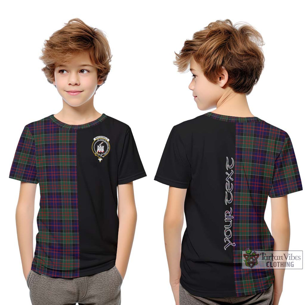 MacDonald (McDonald) of Clanranald Tartan Kid T-Shirt with Family Crest and Half Of Me Style Youth XL Size14 - Tartanvibesclothing Shop