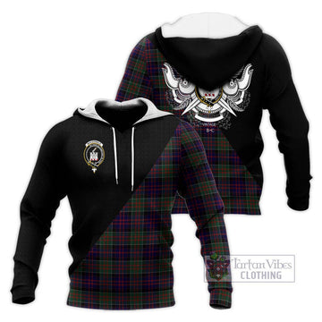 MacDonald (McDonald) of Clanranald Tartan Knitted Hoodie with Family Crest and Military Logo Style