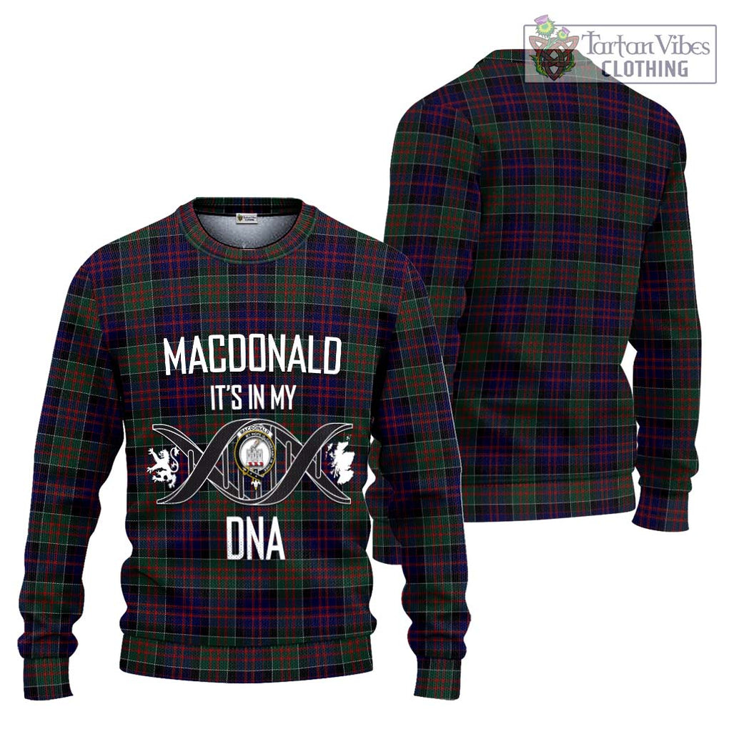 MacDonald (McDonald) of Clanranald Tartan Knitted Sweater with Family Crest DNA In Me Style Unisex - Tartanvibesclothing Shop