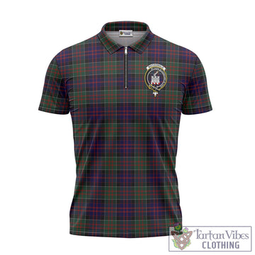 MacDonald (McDonald) of Clanranald Tartan Zipper Polo Shirt with Family Crest