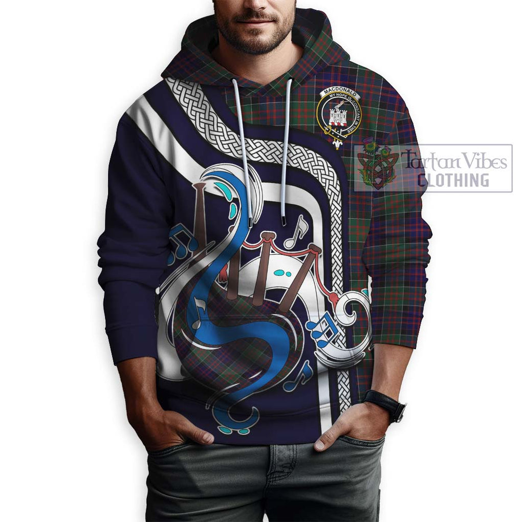 MacDonald (McDonald) of Clanranald Tartan Hoodie with Epic Bagpipe Style Zip Hoodie - Tartanvibesclothing Shop