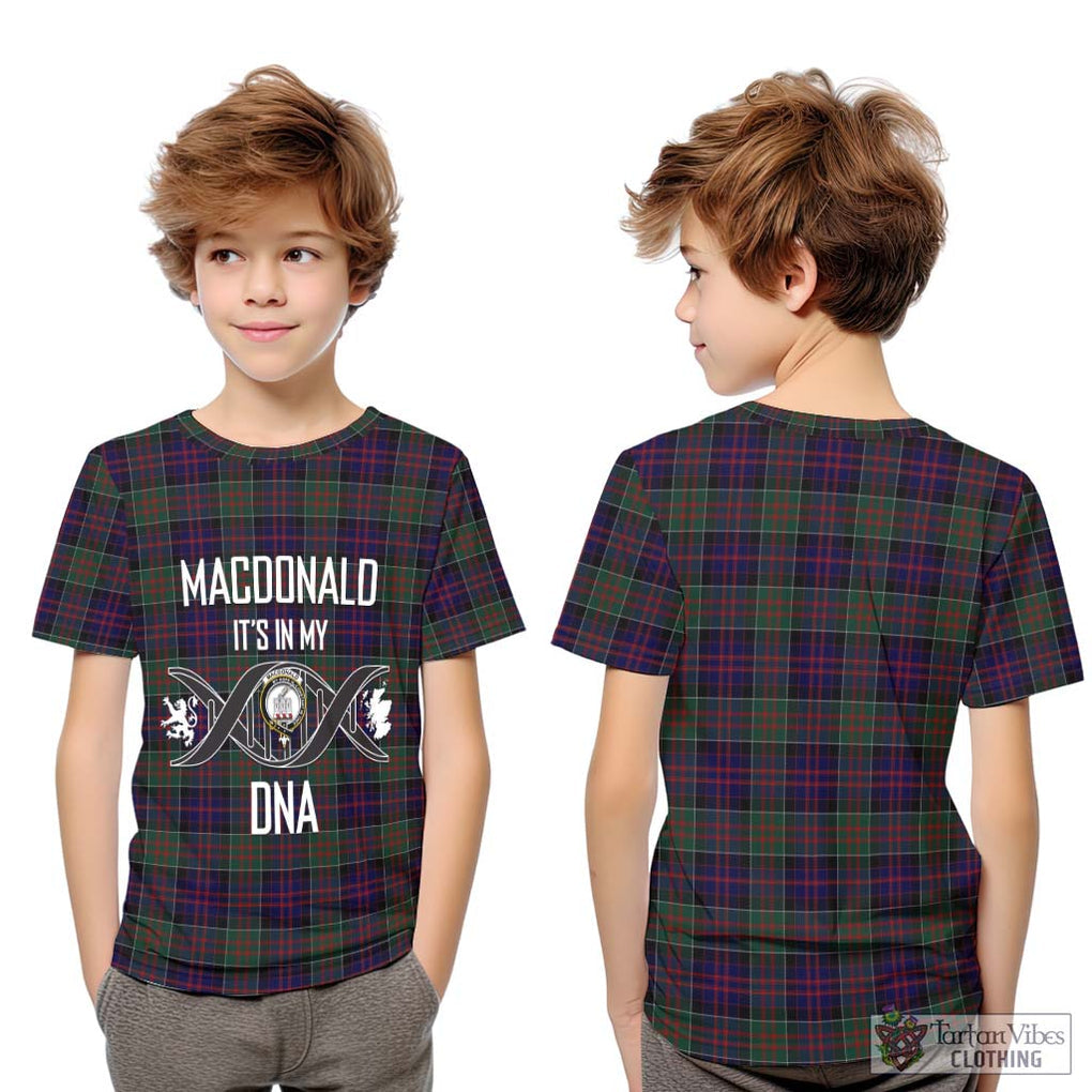 MacDonald (McDonald) of Clanranald Tartan Kid T-Shirt with Family Crest DNA In Me Style Youth XL Size14 - Tartanvibesclothing Shop