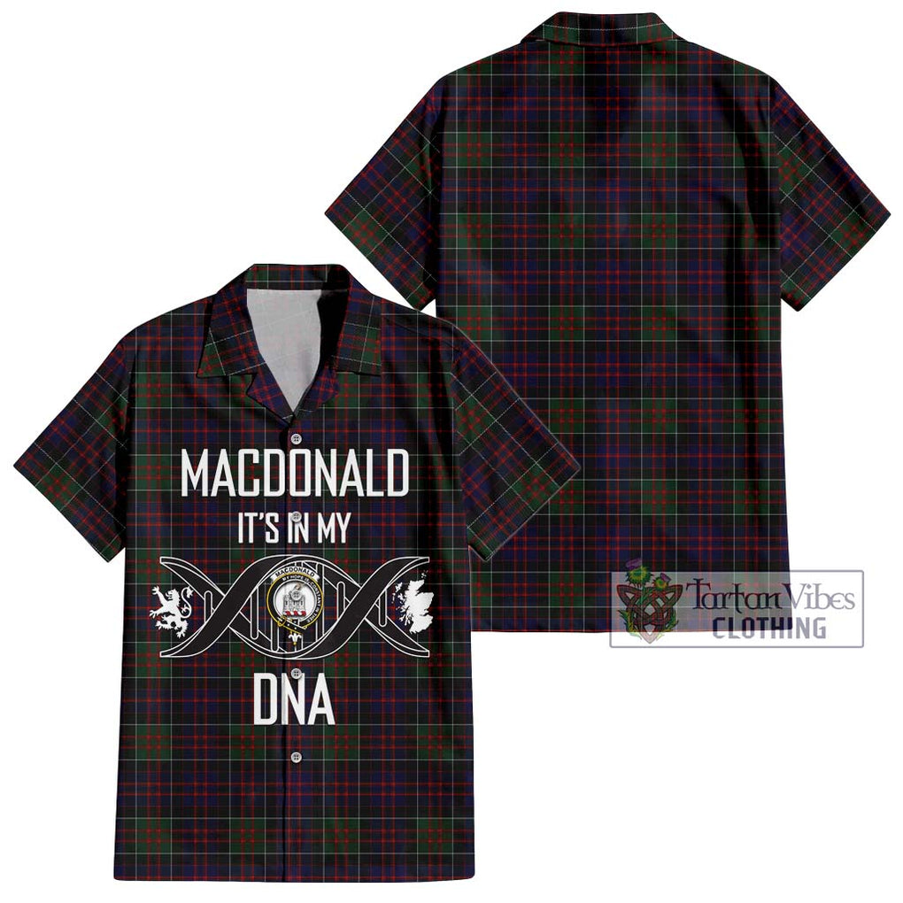 MacDonald (McDonald) of Clanranald Tartan Short Sleeve Button Shirt with Family Crest DNA In Me Style Kid - Tartanvibesclothing Shop