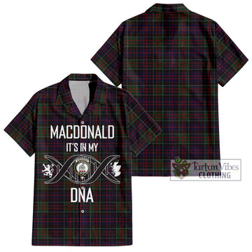 MacDonald (McDonald) of Clanranald Tartan Short Sleeve Button Shirt with Family Crest DNA In Me Style