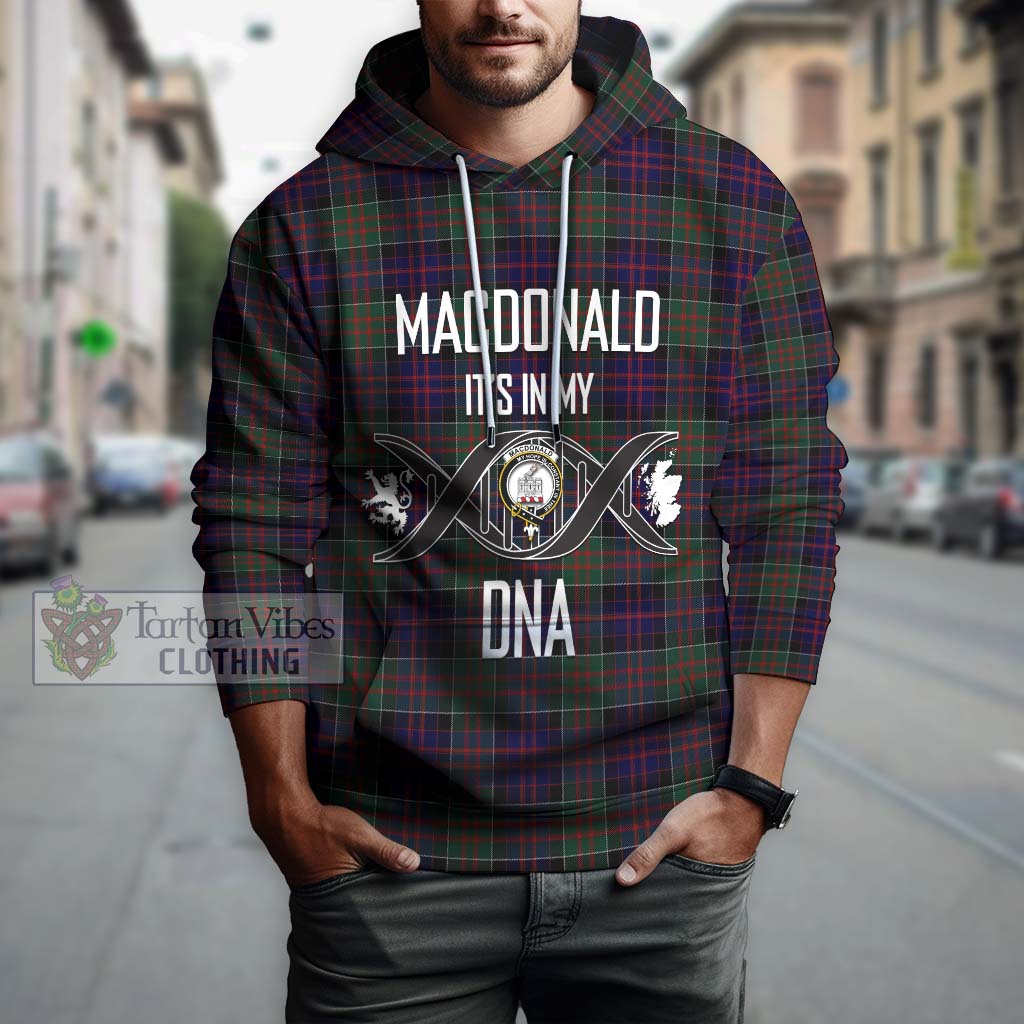 Tartan Vibes Clothing MacDonald of Clan Ranald Tartan Hoodie with Family Crest DNA In Me Style