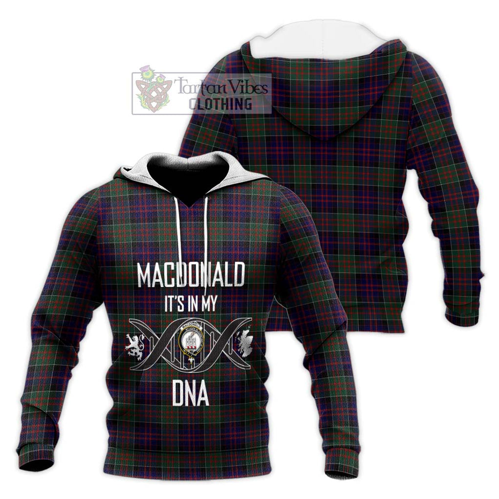 MacDonald (McDonald) of Clanranald Tartan Knitted Hoodie with Family Crest DNA In Me Style Unisex Knitted Pullover Hoodie - Tartanvibesclothing Shop