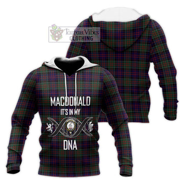 MacDonald (McDonald) of Clanranald Tartan Knitted Hoodie with Family Crest DNA In Me Style