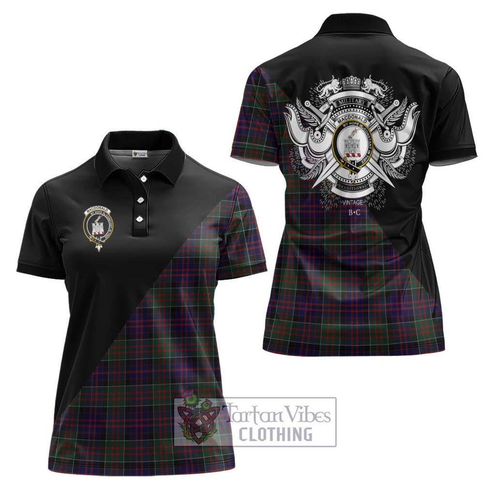 MacDonald (McDonald) of Clanranald Tartan Women's Polo Shirt with Family Crest and Military Logo Style Women - Tartanvibesclothing Shop