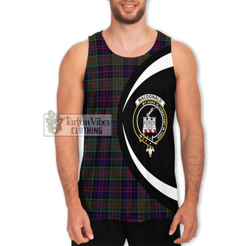 MacDonald (McDonald) of Clanranald Tartan Men's Tank Top with Family Crest Circle Style