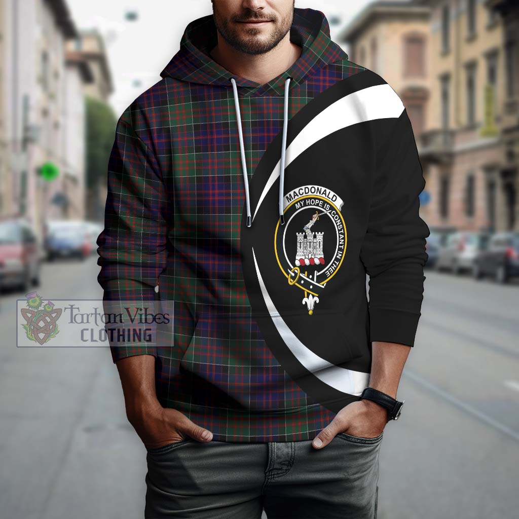 Tartan Vibes Clothing MacDonald of Clan Ranald Tartan Hoodie with Family Crest Circle Style