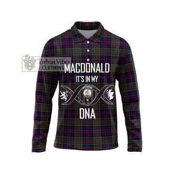 MacDonald (McDonald) of Clanranald Tartan Long Sleeve Polo Shirt with Family Crest DNA In Me Style