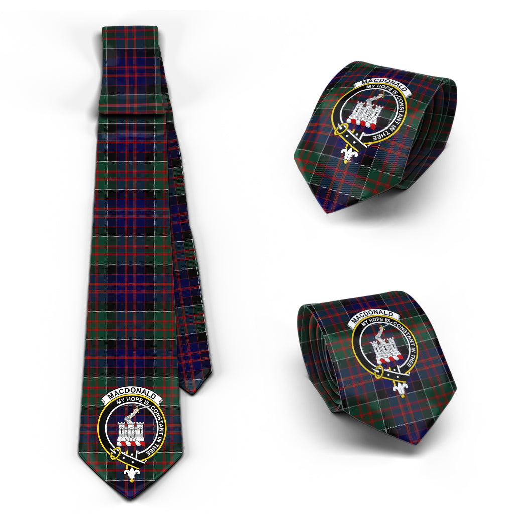 MacDonald (McDonald) of Clanranald Tartan Classic Necktie with Family Crest Necktie One Size - Tartan Vibes Clothing