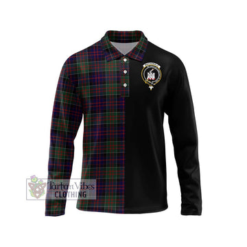 MacDonald (McDonald) of Clanranald Tartan Long Sleeve Polo Shirt with Family Crest and Half Of Me Style