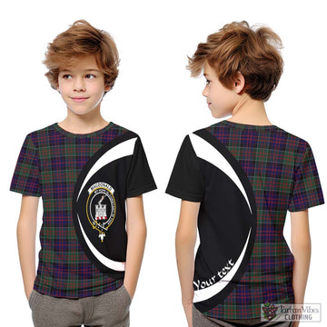 MacDonald (McDonald) of Clanranald Tartan Kid T-Shirt with Family Crest Circle Style