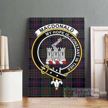 MacDonald (McDonald) of Clanranald Tartan Canvas Print Wall Art with Family Crest