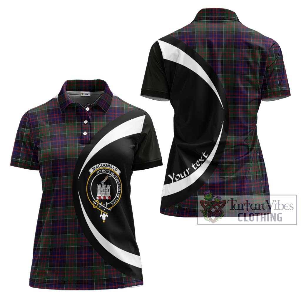 MacDonald (McDonald) of Clanranald Tartan Women's Polo Shirt with Family Crest Circle Style Women - Tartan Vibes Clothing