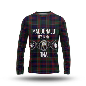 MacDonald (McDonald) of Clanranald Tartan Long Sleeve T-Shirt with Family Crest DNA In Me Style