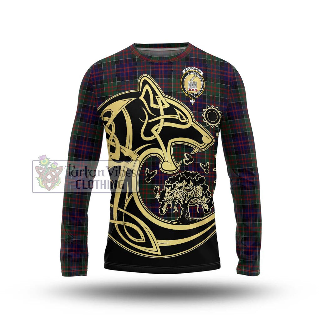 MacDonald (McDonald) of Clanranald Tartan Long Sleeve T-Shirt with Family Crest Celtic Wolf Style Unisex - Tartan Vibes Clothing