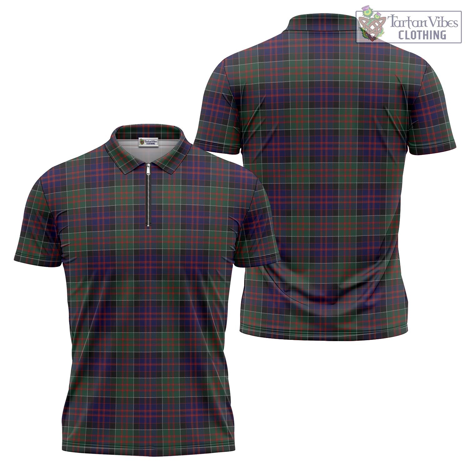 Tartan Vibes Clothing MacDonald of Clan Ranald Tartan Zipper Polo Shirt