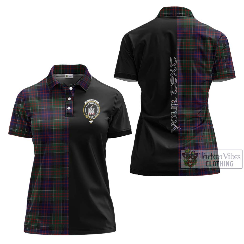 MacDonald (McDonald) of Clanranald Tartan Women's Polo Shirt with Family Crest and Half Of Me Style Women - Tartanvibesclothing Shop