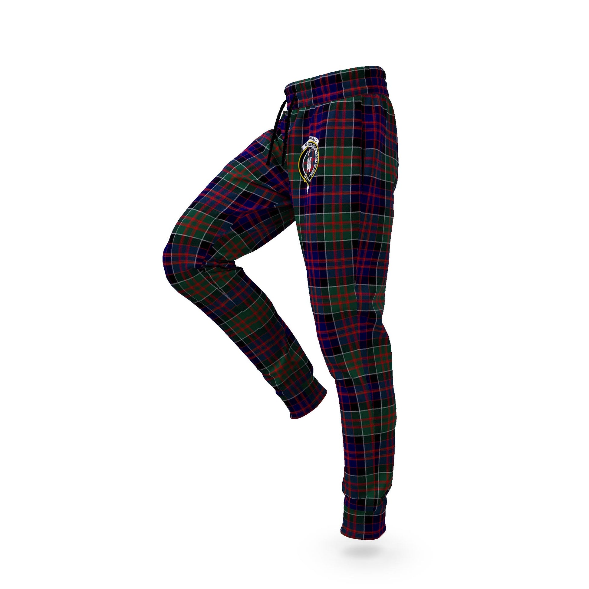 MacDonald (McDonald) of Clanranald Tartan Joggers Pants with Family Crest S - Tartan Vibes Clothing