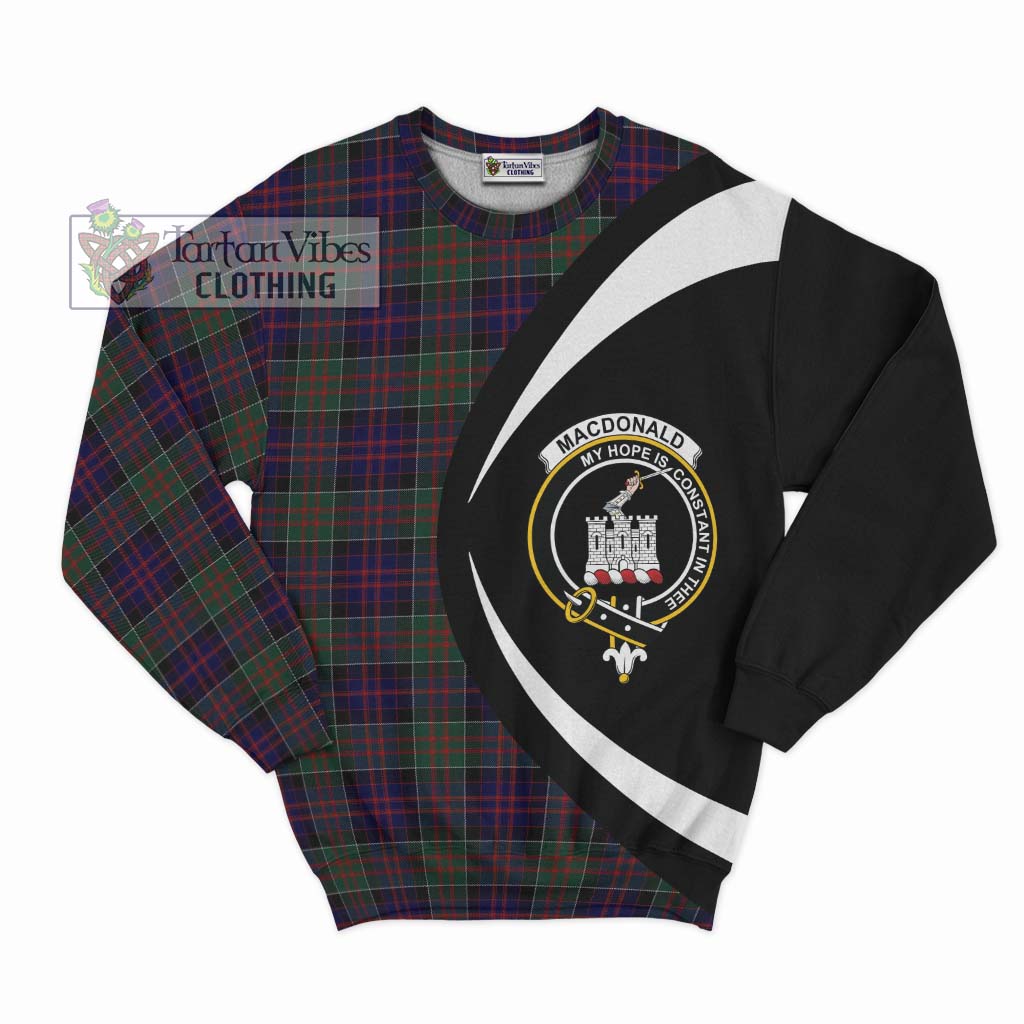 MacDonald (McDonald) of Clanranald Tartan Sweatshirt with Family Crest Circle Style Unisex - Tartan Vibes Clothing