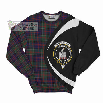 MacDonald (McDonald) of Clanranald Tartan Sweatshirt with Family Crest Circle Style