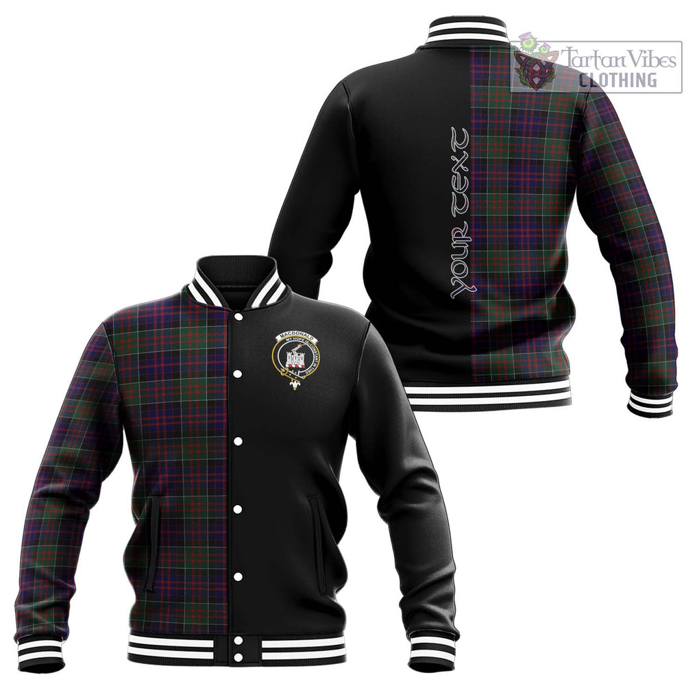 MacDonald (McDonald) of Clanranald Tartan Baseball Jacket with Family Crest and Half Of Me Style Unisex - Tartanvibesclothing Shop