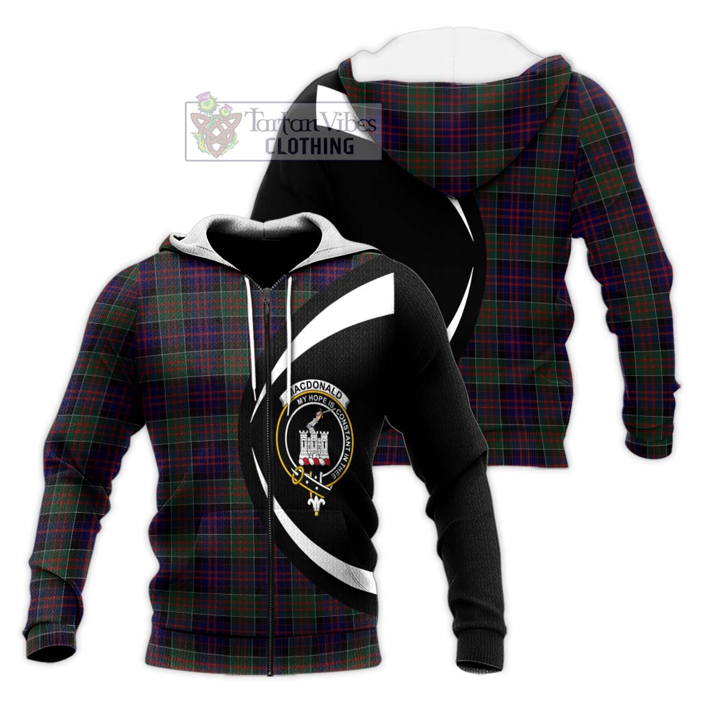 MacDonald (McDonald) of Clanranald Tartan Knitted Hoodie with Family Crest Circle Style Unisex Knitted Zip Hoodie - Tartan Vibes Clothing