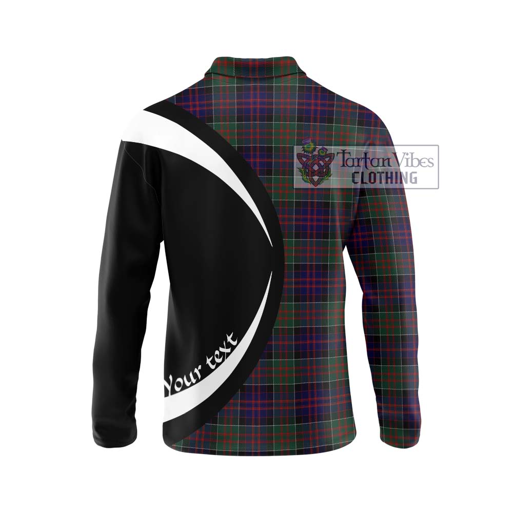 MacDonald (McDonald) of Clanranald Tartan Long Sleeve Polo Shirt with Family Crest Circle Style - Tartan Vibes Clothing