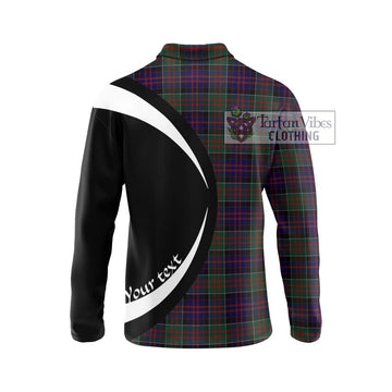 MacDonald (McDonald) of Clanranald Tartan Long Sleeve Polo Shirt with Family Crest Circle Style